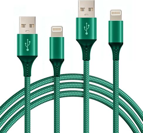 2 Pack 3 .3/6.6Ft Cable [MFi Certified] iPhone Fast Charger Cord Suitable for iPhone 14/13/12/11/X/XS/XR/XS Max/8iPad Supports Power Delivery (USB-A, Braided Gun) in Saudi Arabia