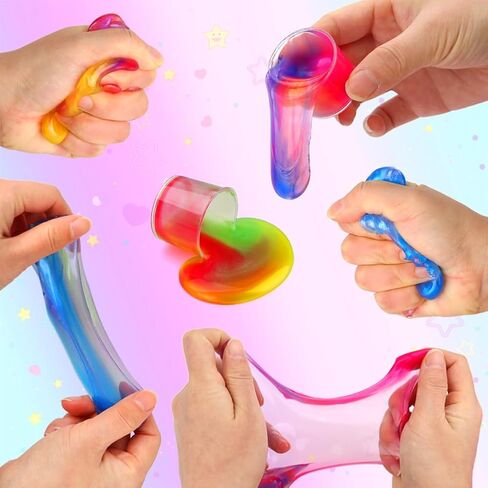 20 Pack Galaxy Slime, Slime Party Favors for Kids Unicorn Slime Goodie Bag Easter Basket Stuffers Birthday Gifts Class Prizes Girls Boys Adults Stress Relief Toys Super Soft Non-Sticky Putty in Saudi Arabia