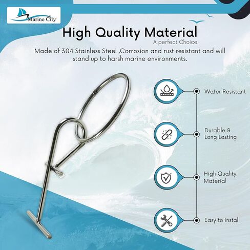 MARINE CITY Stainless Steel Portable Dock Cleat Heavy Duty T-bar O-Ring for Marine Fenders, Bumpers,Movable Cleat in Saudi Arabia