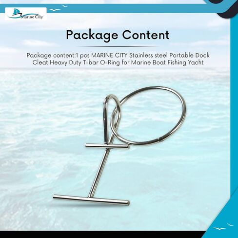 MARINE CITY Stainless Steel Portable Dock Cleat Heavy Duty T-bar O-Ring for Marine Fenders, Bumpers,Movable Cleat in Saudi Arabia