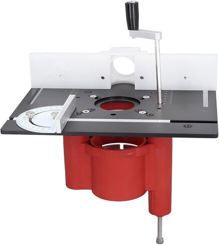 4Pcs Woodworking Flip Plate Kit, Aluminum Alloy Router Plunge Base Router Lift DIY Tools with Flip Board, Lifting Base, Backer, Hand Crank Handle, Dial in Saudi Arabia