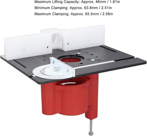 4Pcs Woodworking Flip Plate Kit, Aluminum Alloy Router Plunge Base Router Lift DIY Tools with Flip Board, Lifting Base, Backer, Hand Crank Handle, Dial in Saudi Arabia