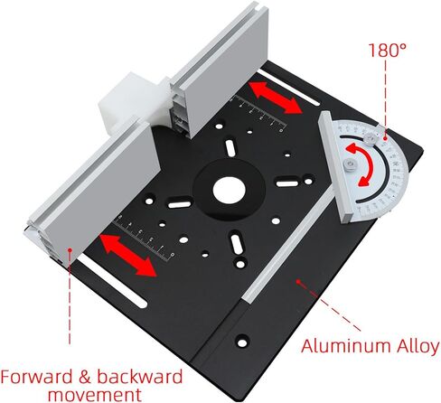 4Pcs Woodworking Flip Plate Kit, Aluminum Alloy Router Plunge Base Router Lift DIY Tools with Flip Board, Lifting Base, Backer, Hand Crank Handle, Dial in Saudi Arabia