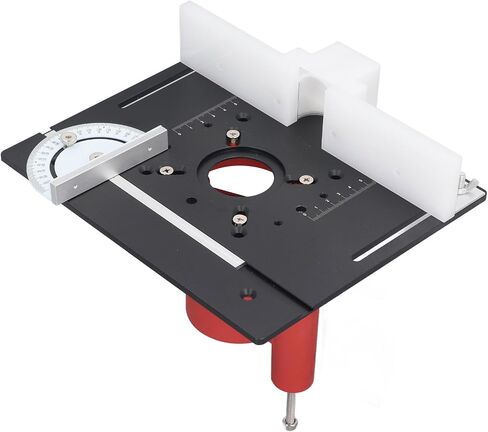 4Pcs Woodworking Flip Plate Kit, Aluminum Alloy Router Plunge Base Router Lift DIY Tools with Flip Board, Lifting Base, Backer, Hand Crank Handle, Dial in Saudi Arabia