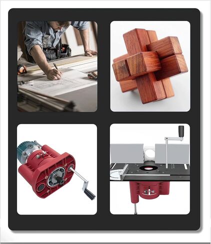 4Pcs Woodworking Flip Plate Kit, Aluminum Alloy Router Plunge Base Router Lift DIY Tools with Flip Board, Lifting Base, Backer, Hand Crank Handle, Dial in Saudi Arabia