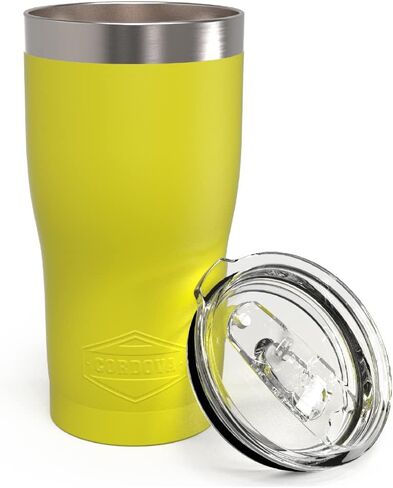 Cordova Outdoors Tumbler - Double Wall Stainless Steel Drinkware, Powder Coated, Clear No-Spill Slider Lid, Illuminating, 20 oz in Saudi Arabia