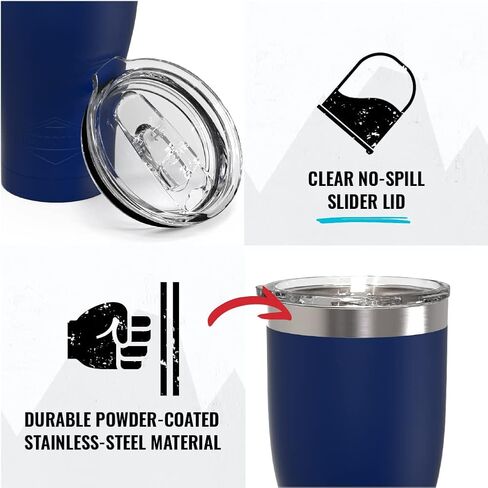 Cordova Outdoors Tumbler - Double Wall Stainless Steel Drinkware, Powder Coated, Clear No-Spill Slider Lid, Illuminating, 20 oz in Saudi Arabia