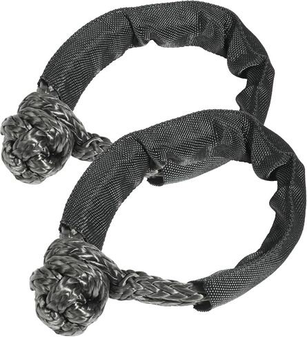 ESEWALAS 2Pcs Soft Shackle,Car Accessories Winch Accessories,Light Weight Towing Strap Soft Shackles with Extra Sleeves,1/2"x 22"(55,000lbs Breaking Strength) Rope Shackle for SUV Off Road Towing ATV in Saudi Arabia