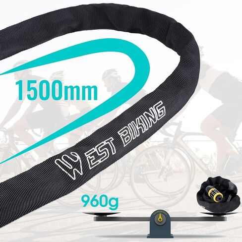 HONGYEA Bike Chain Lock -3.94ft, Bike Locks Heavy Duty Anti Theft with 5-Digit Combination, Extended Bike Chain Lock for E Bike Scooters, MTB, Racing Bikes, Motorcycles, Outdoor Tools in Saudi Arabia