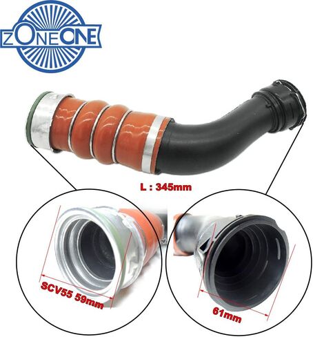 خرطوم المبرد الداخلي للشاحن التوربيني ZONEONE لسيارة BMW X5 E70 / X6 E71 مع موصل Henn (يمين OE: 13717583716) | CR4 in Saudi Arabia