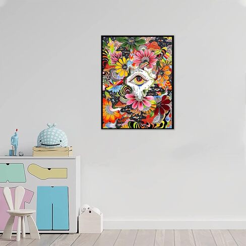 مجموعات الطلاء الماسي من BOHUAYI للبالغين، طلاء يدوي 5D بالأرقام للبالغين المبتدئين، لوحات فنية بنقاط ماسية كاملة الحفر لديكور المنزل الجداري 11.8 × 15.7 بوصة (زهرة ملونة) in Kuwait