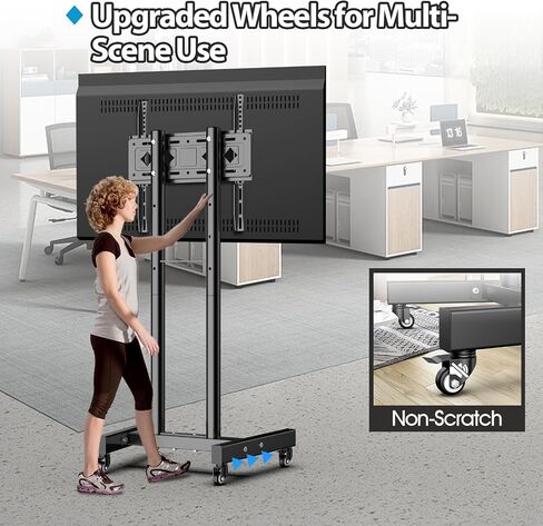 SHTUMEC Mobile TV Cart for 26"-60" 4K LCD LED TVs & Monitors,Rolling TV Stand Max VESA 400x400mm,Holds up to 88 Lbs,32 37 39 40 42 43 50 55 58 inch Mobile TV Trolley,Floor Standing TV Mobile Bracket in Saudi Arabia