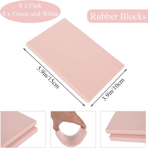 WOPPLXY 10 Pack 6" x 4" Rubber Block Stamp Carving Blocks Stamp Making Kit with Cutter Tools and Rubber Brayer Roller, Rubber Stamp Making Kit for Printmaking, Printing and More in Saudi Arabia