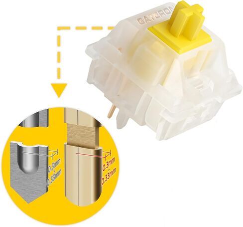 GATERON Milky Yellow Pro Switches Pre-lubed 5 Pin Linear Keyboard Switches for MX Mechanical Keyboard (70 Pcs, Yellow) in Saudi Arabia