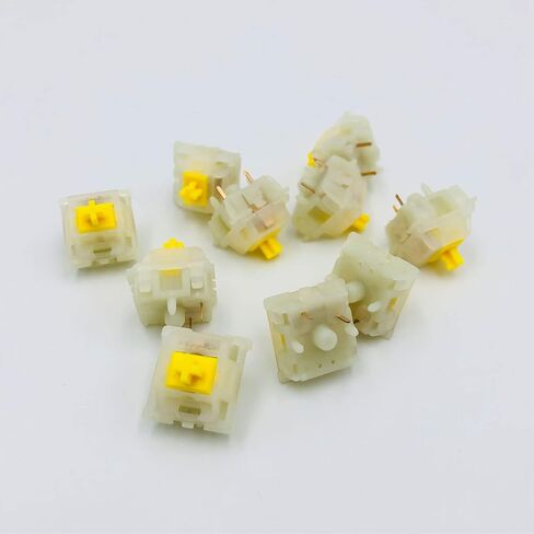 GATERON Milky Yellow Pro Switches Pre-lubed 5 Pin Linear Keyboard Switches for MX Mechanical Keyboard (70 Pcs, Yellow) in Saudi Arabia