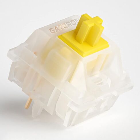 GATERON Milky Yellow Pro Switches Pre-lubed 5 Pin Linear Keyboard Switches for MX Mechanical Keyboard (70 Pcs, Yellow) in Saudi Arabia