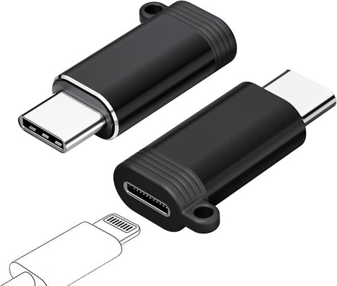 KUNJMGDA for Lightning Female to USB-C Male Adapter，Charging Compatible with iPhone 15/Plus/Pro/Pro Max, iPad Air,Samsung and More Type C Devices,Support Data Transfer(Not for Audio/OTG),2Pack Black in Saudi Arabia
