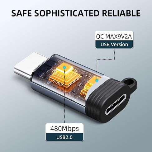 KUNJMGDA for Lightning Female to USB-C Male Adapter，Charging Compatible with iPhone 15/Plus/Pro/Pro Max, iPad Air,Samsung and More Type C Devices,Support Data Transfer(Not for Audio/OTG),2Pack Black in Saudi Arabia