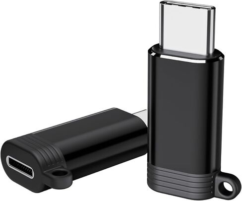 KUNJMGDA for Lightning Female to USB-C Male Adapter，Charging Compatible with iPhone 15/Plus/Pro/Pro Max, iPad Air,Samsung and More Type C Devices,Support Data Transfer(Not for Audio/OTG),2Pack Black in Saudi Arabia