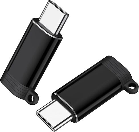 KUNJMGDA for Lightning Female to USB-C Male Adapter，Charging Compatible with iPhone 15/Plus/Pro/Pro Max, iPad Air,Samsung and More Type C Devices,Support Data Transfer(Not for Audio/OTG),2Pack Black in Saudi Arabia