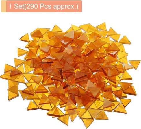 MECCANIXITY 200g Stained Glass Mosaic Triangle 14mm Light Brown Glass Mosaic Tiles Bulk for Craft DIY Handmade Project in Saudi Arabia