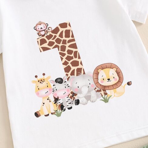 Baby Boy First Birthday Outfit Short Sleeve Shirt Shorts Sets Cute Summer Birthday Clothes 2Pcs in Saudi Arabia