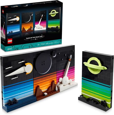 Lego Ideas Tales of The Space Age 21340 Adult Building Set, Build and Display 4 Connectible 3D Postcard Models, Gift Idea for Sci-Fi and Astronomy Lovers to Build and Hang or Display Freestanding in Saudi Arabia