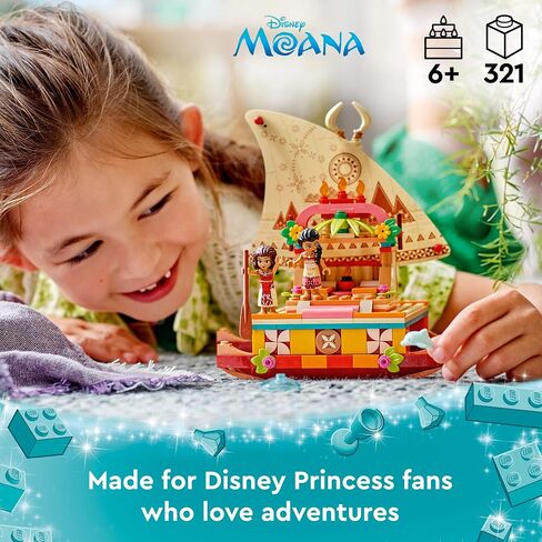 LEGO Disney Princess Moana's Wayfinding Boat Building Toy 43210 Disney Princess Toy Set with Moana and Sina Mini-Dolls, Dolphin Figure, Disney-Inspired Pretend Play Toy for Kids Boys Girls Ages 6+ in Saudi Arabia