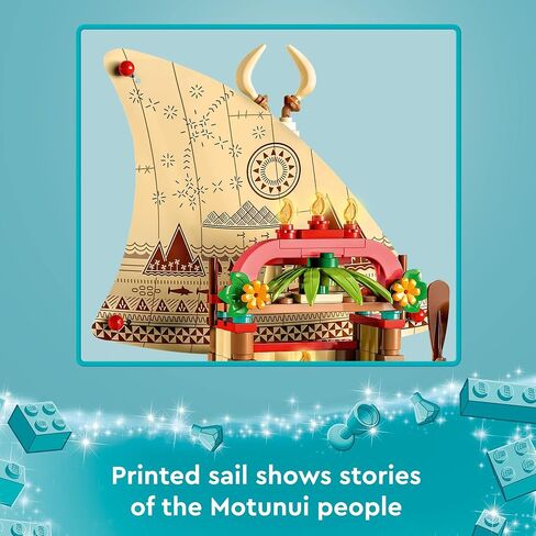 LEGO Disney Princess Moana's Wayfinding Boat Building Toy 43210 Disney Princess Toy Set with Moana and Sina Mini-Dolls, Dolphin Figure, Disney-Inspired Pretend Play Toy for Kids Boys Girls Ages 6+ in Saudi Arabia