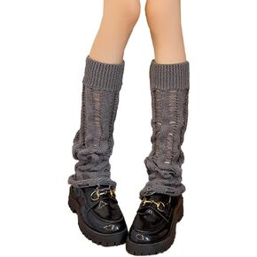 YELAIVP Women's Leg Warmers Knit Kawaii Y2K Harajuku Leg Warmers with Adjustable String for Women Lolita Accessories in Kuwait