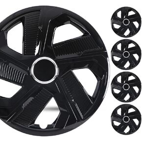 Nixon Offroad 16 inch Hubcaps Wheel Covers, Universal Hub Caps Set of 4, Snap-On Wheel Rim Cover Replacement Fit for Cars Trucks Sedans SUV (16", PP Material, Black Lacquer) in Kuwait