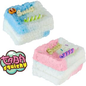 ORB Tabalicious Sweet Treats TABA Squishy Cake Toy 2 Pack - Soft, Sticky, Colorful Play Squishy Food Dessert TABA Squishies - Fun Stress Relief - Fidget and Sensory Squishy Toys for Kids and Adults in Kuwait