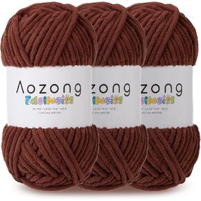 Super Soft and No Shedding Chunky Chenille Yarn for Crocheting and Knitting -Easy to Crochet with-Super Bulky #6, 3Pack of 3.5oz/82yds -Chunky Plush Yarn for Hand Craft Blanket Amigurumi Cream Color in Saudi Arabia