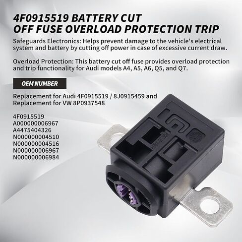 Battery Fuse Box Overload Protection Trip Compatible with Audi A3 A4 A5 A6 A8 Q5 Q7 TT RS4 RS5 RS6 RS7 VW Arteon Golf Passat Polo Touareg Replaces# 4F0915519 8P0937548 4F0915457 8J0915459 in Saudi Arabia