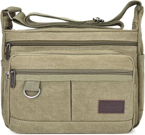 حقيبة كروس من القماش مقاس 13 بوصة، متعددة الجيوب للأنشطة الخارجية، حقيبة كروس للأعمال والسفر، حقيبة ساعي البريد، حقيبة كمبيوتر محمول in Kuwait