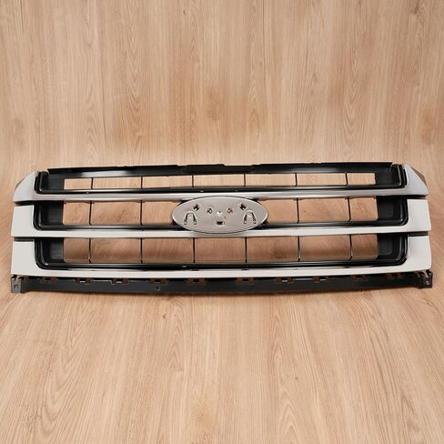 KUAFU Front Grill Compatible with 2015-2017 Ford Expedition FL1Z-8200-A FO1200588 Bumper Upper Grille Chrome Black+Silvery in Saudi Arabia