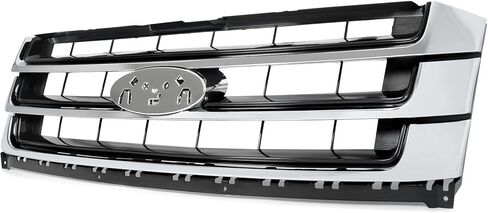 KUAFU Front Grill Compatible with 2015-2017 Ford Expedition FL1Z-8200-A FO1200588 Bumper Upper Grille Chrome Black+Silvery in Saudi Arabia