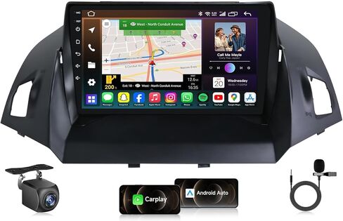 5GWiFi Android13 Car Radio for Ford Escape 2013 2014 2015 2016 2017 2018 2019,Android TouchScreen Radio Replacement with Carplay Andriod Auto Support GPS SWC BT FM Backup Camera 2G+64G in Kuwait