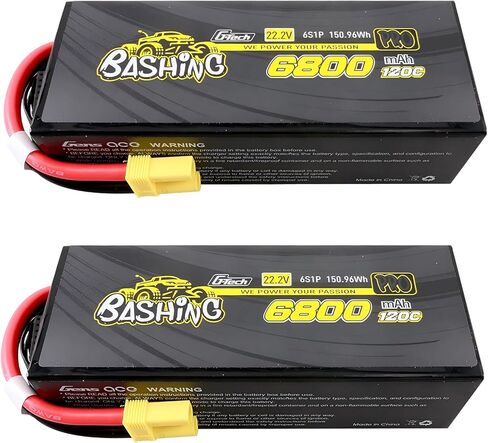 Gens ace 6800mAh 4S 120C 11.1V G-tech Bashing Series Lipo Battery Pack with EC5 Plug(2 Pcs) in Saudi Arabia
