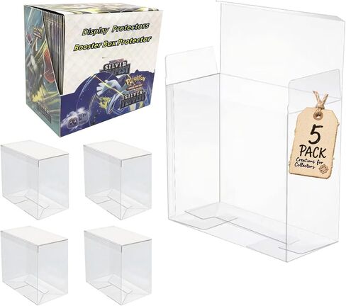 5 Pack Booster Box Case Protector - Booster Box Display Case - 0.5mm Thick Crystal Clear PET Plastic Stackable Display Case for Booster & Collectibles in Saudi Arabia