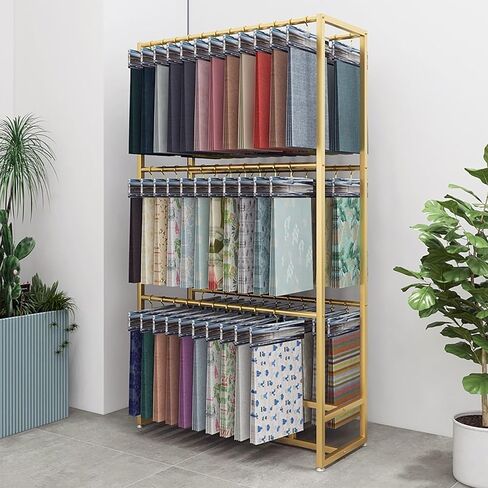 Commercial Fabric Display Rack, Tablecloth Rolls Hanging Shelf, Metal Clothes Hanger, for Displaying Blanket Quilt Scarf Towel Mat in Commercial Clothing Retail Store(Gold,120*40*180cm/47*16*71in) in Saudi Arabia