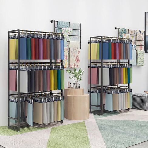 Commercial Fabric Display Rack, Tablecloth Rolls Hanging Shelf, Metal Clothes Hanger, for Displaying Blanket Quilt Scarf Towel Mat in Commercial Clothing Retail Store(Gold,120*40*180cm/47*16*71in) in Saudi Arabia