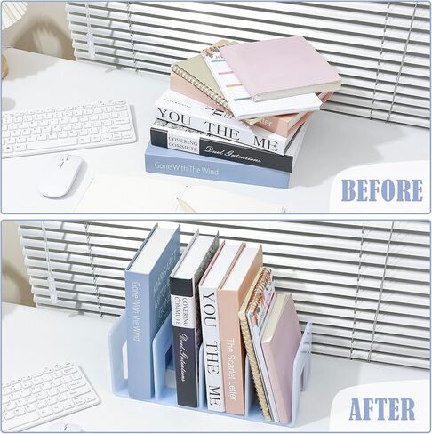 BAYTORY 2Pcs Acrylic File Holder Purse Organizer, Sturdy Desktop File Sorter Organizer, Binder Shelf for Office Desk Kitchen Shelf Closet (Purple) in Saudi Arabia