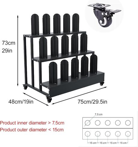 Vinyl Car Wrap Film Display Rack, Vinyl Roll Holder Commercial Textile Fabric Roll Holder with Wheels, Heavy-Duty Sewing Room/Curtain Studio Display(75 * 48 * 73cm/29.5 * 19 * 29in) in Saudi Arabia