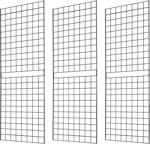 Grid Wall Commercial Grade Gridwall Panels – Heavy Duty Grid Panel for Any Retail Display Wall Grid 2' Width x 5' Height, Black (Pack of 3) Easily Portable in Saudi Arabia