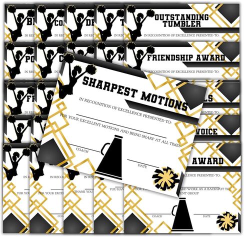 جوائز Cheerleading Superlatives 30pk 8.5x11 بوصة فريق رقص بوم مسابقة فرقة نهاية العام أفضل عشاء لتكريم الشهادات in Saudi Arabia