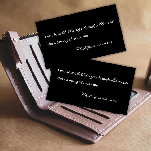 Philippians 4:13 I Can Do All Things Through Christ Who Strengthens Me 30pk 2x3.5" Teens Girls Baptism Card Gift Scripture Wallet Pocket Encouragement in Saudi Arabia