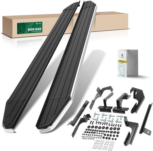 YHTAUTO 5.5" Running Boards Side Steps Fit Kia Telluride 2020-2025, SUV, Aluminum Black Powder, 76" Length with Tall Rubber Strip, Cab Side Step Rails Off-Road Exterior Accessories, Set of 2 in Saudi Arabia