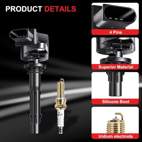 UF535 ملف الإشعال حزمة إيريديوم شمعات الإشعال يناسب مرسيدس بنز E350 ML350 R350 C230 C280 C300 C350 GLK350 SLK350 CLK350 V6 3.5L 2005-2015، يناسب دودج سبرينتر 2500 3500، مجموعة من 6 in Saudi Arabia