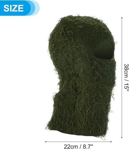 PATIKIL Distressed Balaclava Ski Mask, Balaclava Camo Knitted Face Mask Windproof Full Face Cover in Saudi Arabia